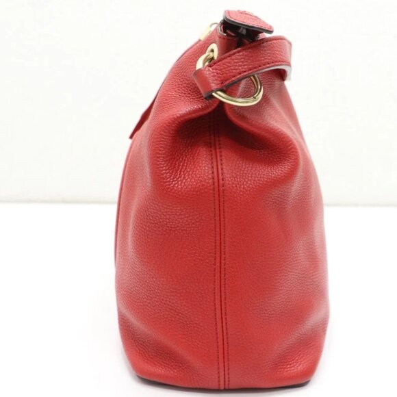 GUCCI Red Pebbled Calfskin Large Soho Hobo Tabasco - Picture 8 of 16